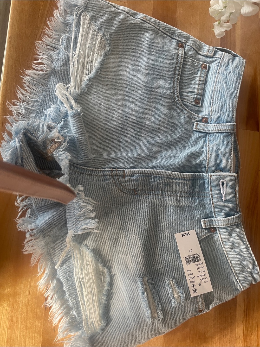 PacSun Light Blue High-Rise Denim Shorts